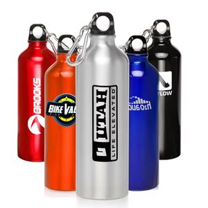 Promotion 500ml/700ml Aluminum Sports Water Bottle with Carabiner Metal Aluminum Bottles Lightweight Reusable for Outdoor - Product Image 1