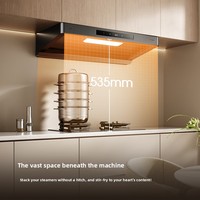 Hotte aspirante électrique Youmeng L5 pour cuisine domestique, grande puissance d'aspiration, en verre trempé, extracteur de fumée multi-vitesses, officielle