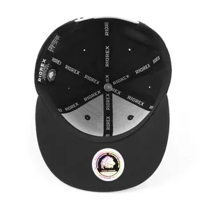 カスタムロゴフラットつばユニセックスブラックスポーツ野球帽