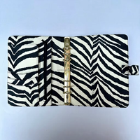 Portefeuille-classeur personnalisé en cuir PU A5/A6/A7 à 6 anneaux, marque OEM, économique, pour carnets de notes quotidiens, planificateurs, motifs zèbre et léopard, cadeau scolaire