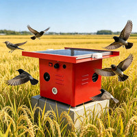 Répulsif Solaire Ultrasonique pour Oiseaux avec Sons d'Appel d'Oiseaux en Distress et d'Agresseurs pour Éloigner les Nuisibles (Grosses-pellicules, Mouettes, Piqueurs, Grappes)