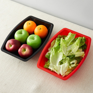 Plateau à fruits en plastique 30,5x22,5x5cm, style simple, pour la maison, plat à collation - Product Image 1