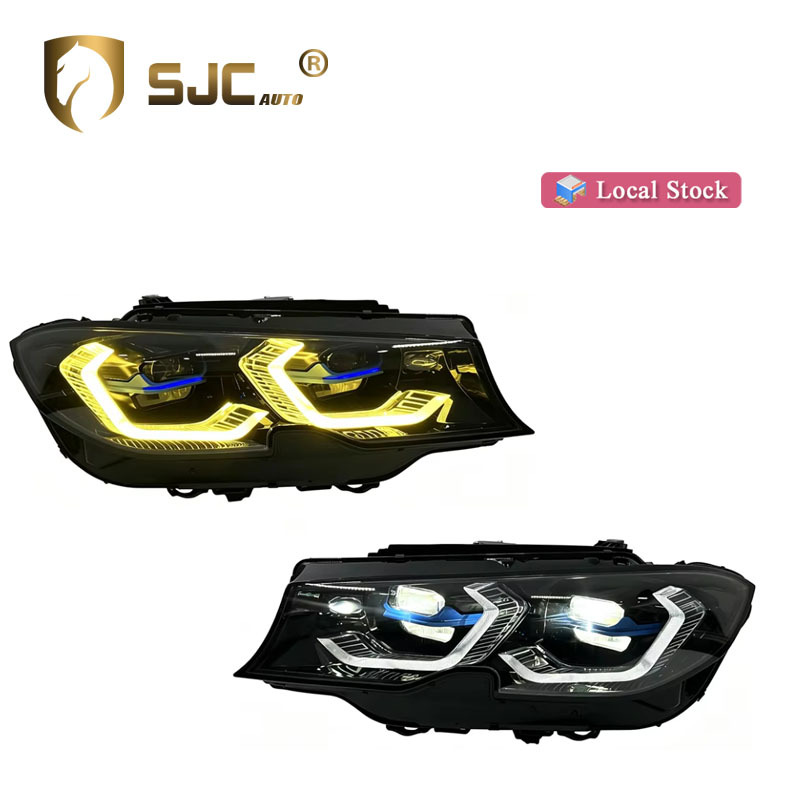 Sjc V2 Dual-Color LED Headlight Assembly For BMW 3 Series G20 / G28 2020-2022 Yellow White DRL