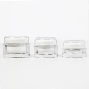 Vasetto di crema cosmetica per piccoli cosmetici vuoto da 5g 10g 20g di plastica a due piani in acrilico