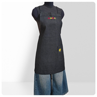 Tablier en jean réutilisable sans manches, anti-salissures et résistant à la saleté, avec logo personnalisé, élégant pour la cuisine domestique