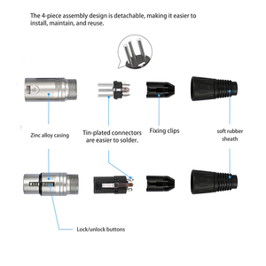 XLR Connectors XLR 3 Pin Male/Female <strong>Plugs</strong> Audio Mic Microphone Cable <strong>Plug</strong> Connector Audio Socket Audio Mic Microphone DMX <strong>Plug</strong> - Product Image 5