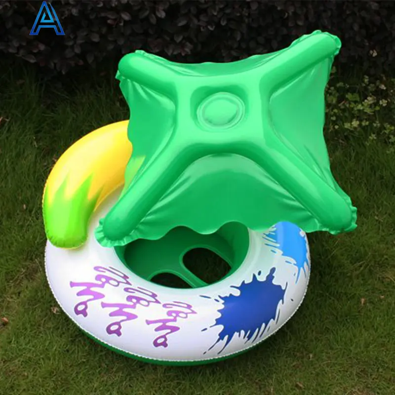 China factory car shape inflatable baby boat PVC air floating blow up boat for kids baby seat with sunshade shelter