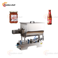 Enkele Kop Pneumatische Horizontale Pasta Vloeibare Mixer Vulmachine Dual Use Voor Pepersaus Honingsaus Voor Fruitgroente