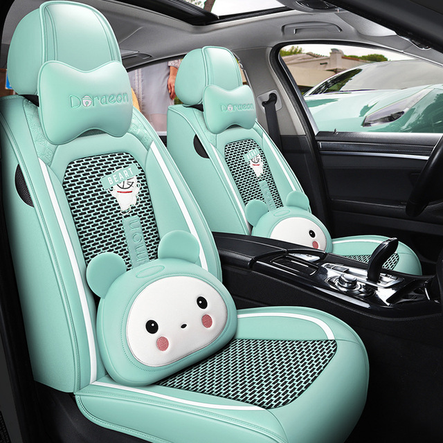 Unique Cartoon Design Girly Leather Car Seat Covers Hot Sale Car Chair Cover Universal Seat Cars Cushion Covers