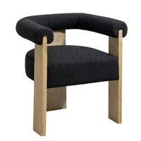 Fauteuil d'appoint sculptural moderne en boucle avec dossier enveloppant en chêne brossé pour salon et hôtel, vente en gros, OEM, personnalisé