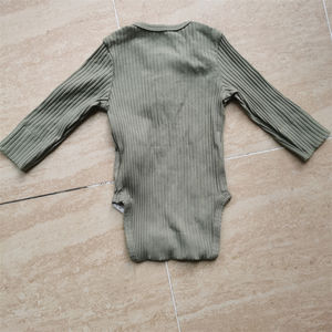 OEM personalizable bebé mameluco Onesie 95% bambú y 5% Spandex manga larga acanalado tejido de punto cierre de cremallera para la primavera - Product Image 3