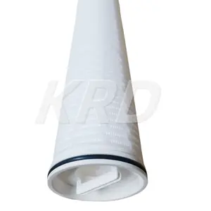 HFU660GF400JU5 filtración de seguridad de fábrica 0,1 micras 20 pulgadas cartucho de filtro plegable para tratamiento de agua de alto flujo