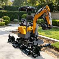Mini-excavatrice sur chenilles de 1,8 tonne avec moteur Euro 5, fabricant OEM, pelle hydraulique compacte à chenilles en caoutchouc pour opérations en espace restreint