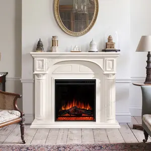 Cheminée électrique à induction décorative pour la maison Décor à télécommande Flame Faux Cheminée Mantel