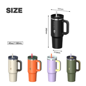 Ansheng biểu tượng tùy chỉnh thép không gỉ cup Tumbler 40oz Du Lịch Chân không cách điện Cốc Cốc Cốc cà phê với rơm - Product Image 5