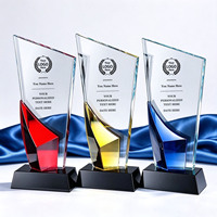 Trophée en cristal personnalisé de haute qualité, plaque en cristal transparent, trophée gravé avec logo personnalisé, souvenir d'entreprise, cadeau