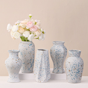 Wholesale Speckled <b>Matte</b> Glaze Light Luxury Premium Feel Ceramic Vase With Hydroponic Function for Hotel B&B Home <b>Table</b> Decor - Product Image 1