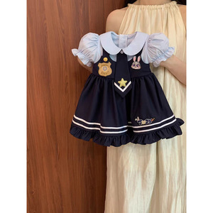 Child Star Circle Lolita Princess Dress For Toddlers Short Sleeve Peter Pan Collar Breathable Summer Style - Product Image 1
