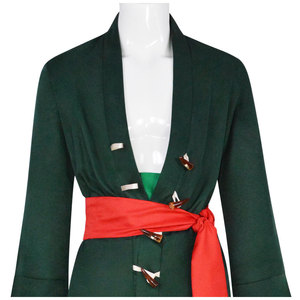 Disfraz de Cosplay de Zoro de Coolmanyuan, abrigo verde con cinturón rojo, disfraz de Anime para hombres adultos para juegos de rol de Halloween - Product Image 4
