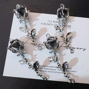 10 unids/bolsa colgante de Rosa pulsera DIY accesorios hechos a mano flor encanto - Product Image 5