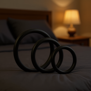 Ensemble de 3 anneaux péniens noirs, anneaux triples pour hommes, jouet sexuel pour l'amélioration des performances - Product Image 2