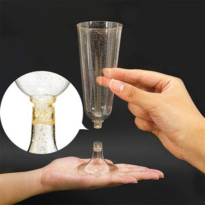 Juego <span class=keywords><strong>de</strong></span> 25 Copas <span class=keywords><strong>de</strong></span> Champán Desechables <span class=keywords><strong>de</strong></span> Plástico PS Transparente con Purpurina Dorada/Plateada <span class=keywords><strong>de</strong></span> 4.7oz/150ml para Bodas y Fiestas - Product Image 6