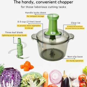 1.5L 2L Multifunction Eco-Friendly White Plastic Press Type Manual <b>Vegetable</b> Grinder Garlic Onion Meat Grinder - Product Image 3