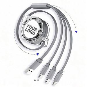 Wholesale Promo Gift Logo Printed 3In1 Retractable Usb Fast Micro 1M Multi Charging Phone <b>Charger</b> Cable Custom Promotional Gifts - Product Image 5