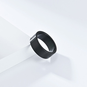 Minimalist <b>Titanium</b> Steel <b>Ring</b> 8mm Matte Brushed Unisex Jewelry Gift - Product Image 4