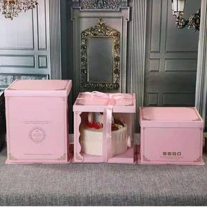 6 8 10 12 pouces Boîte à Gâteau Translucide Rose/<span class=keywords><strong>Bleu</strong></span>/<span class=keywords><strong>Blanc</strong></span> Pour Anniversaire Baptême Livraison Emballage - Product Image 5