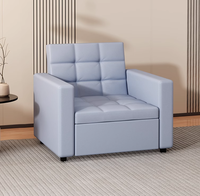Sofá Cama Reclinable Moderno de Tela y Metal Ajustable para Sala de Estar, Dormitorio, Hotel, Apartamento, Exterior, Hospital