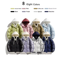 Veste d'hiver à capuche en duvet synthétique, effet deux pièces, coupe ample, fermeture éclair, avec poches