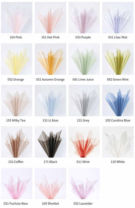 Colored Flower Packaging Wrapping Cellophane Film Waterproof Gloss Floral Wrapping Paper Bouquet Packaging Glassine for Florists