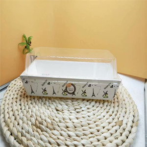 Rectangular Food Grade Plastic <b>Cake</b> Tray With <b>Transparent</b> Lid Disposable Baking Dessert <b>Box</b> For Sandwich Gift Packaging - Product Image 5