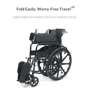 Sedia a Rotelle Manuale Completamente Reclinabile Pieghevole Leggera con WC Integrato e Capacità di 150 kg per Anziani Paralizzati Ausilio per la Deambulazione - Product Image 5