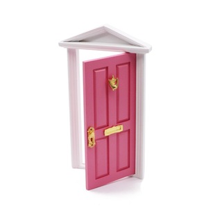 Minipuerta de madera <span class=keywords><strong>en</strong></span> <span class=keywords><strong>miniatura</strong></span>, modelo de puerta de hadas que se abre con accesorios para cuento de hadas, juguete educativo de aprendizaje - Product Image 5