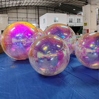 Vente directe d'usine, sphère flottante en PVC, couleur OEM brillante, réfléchissante, décoration d'événement géante, ballon miroir gonflable