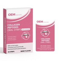 Complément de beauté végétalien OEM à dissolution orale en film mince, peptides de collagène en bandes orales pour la santé des cheveux, des ongles et de la peau
