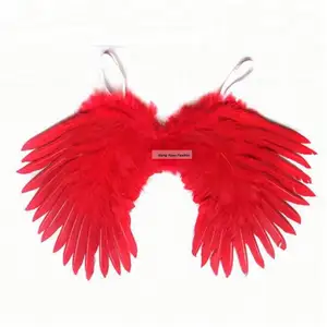 Fábrica líder de artesanato em penas preço razoável qualidade superior penas vermelhas asas de anjo