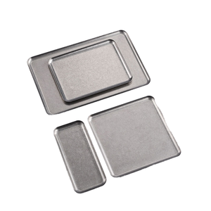 Plateau carré en acier inoxydable 304 vintage coréen pour café, dessert, gâteau, écologique, métal, ancien plateau de barbecue, logo personnalisé - Product Image 1