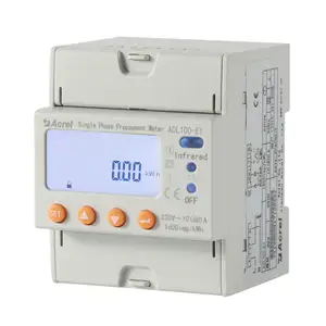 Acrel 220 ~ 264V LCD Display Medidor de energia pré-pago 1-fase em trilho Din 10-60A Voltímetro Amperímetro 45 ~ 60Hz com Rs485 Modbus-RTU
