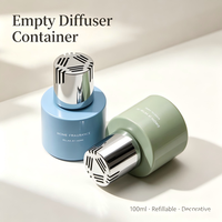 Bouteille diffuseur de parfum cylindrique en verre de 100 ml avec bouchon argenté électroplaqué, vide, pour maison et voiture