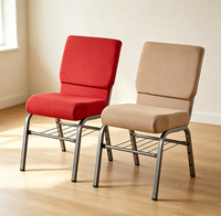 Chaise d'église/hôtel empilable en fer STG Modern Congregation avec étagère de rangement pour école, salle de réunion, salle, cathédrale