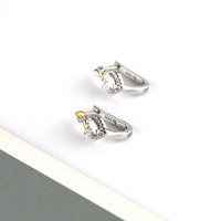Boucles d'oreilles en argent sterling 925 pour femmes, vente en gros d'usine, bijoux de fête, clous d'oreilles papillon, zircone en forme de cœur