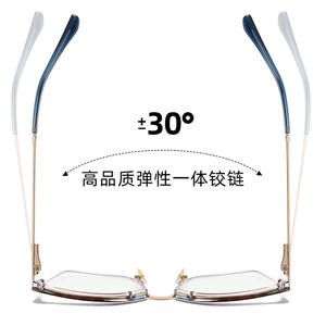 87270 Monture de lunettes unisexe carrée en TR90 et métal avec protection anti-lumière bleue, verres AC pleine monture - Product Image 4