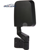 Rétroviseur latéral manuel pliable pour Jeep Wrangler 1987-2002, lentille convexe non chauffée, boîtier noir