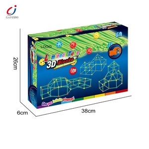 Chengji Glow <strong>Fort</strong> <strong>Building</strong> <strong>Kit</strong> 128pcs Kids Educational Stem Creative Diy 3d Castle Tent Construction Den <strong>Fort</strong> Toys