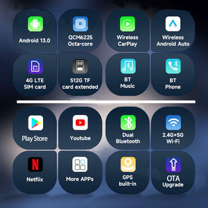 Kbox dẫn ánh sáng Android 13 Carplay ai hộp Qualcomm sm6225 Chipset 8GB 64GB Sim thẻ không dây Carplay Adapter ma thuật hộp - Product Image 4