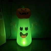 Décorations Gonflables d'Halloween pour l'Extérieur en Promotion : Fantômes et Citrouilles Blanches Adorables avec Lumières LED