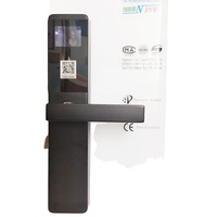 Serrure de porte coulissante d'hôtel en alliage de zinc avec carte RF et code QR, déverrouillable par code QR et application mobile, système de serrure intelligente